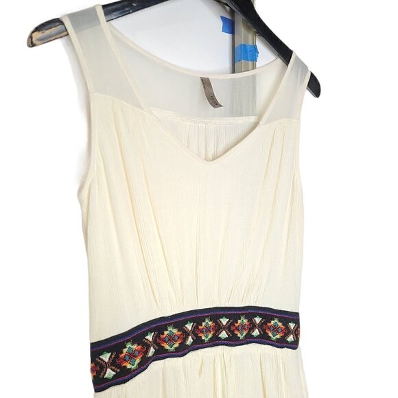 ENTRO Cream Aztec Tapestry Belt Sleeveless Dress - Picture 3 of 7